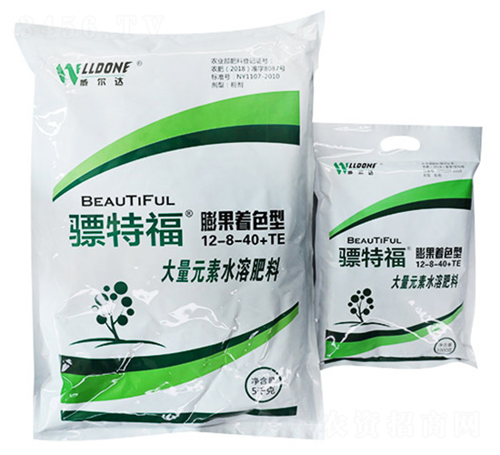 膨果著色型大量元素水溶肥料12-8-40+TE-驃特福-威原天盛