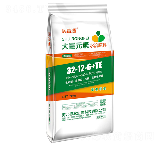 高氮型大量元素水溶肥料32-12-6+TE-民富通-根農(nóng)生物