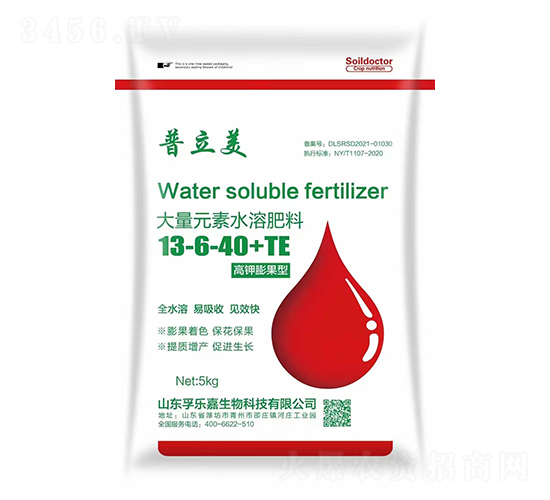 高鉀膨果型大量元素水溶肥料13-6-40+TE-普立美-孚樂嘉