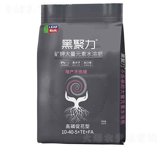 高磷促花型礦鉀大量元素水溶肥10-40-5+TE+FA-黑聚力-勒夫