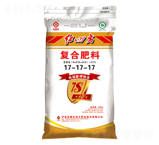 40kg純硫酸鉀復(fù)合肥料17-17-17+7S-紅四方